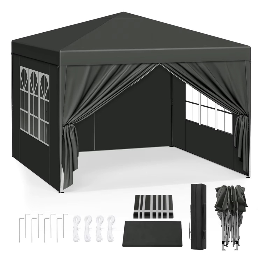 WOLTU Pavillon beige, faltbares Gartenzelt mit UV-Sonnenschutz und wasserdichter Überdachung, B/T/H: 300 x 300 x 258 cm - Bild 2
