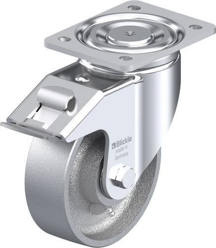 Blickle Lenkrolle LH-G 150K-FI mit Feststeller, Durchmesser: 150 mm, Tragfähigkeit: 900 kg, Farbe: Blau/Silber - Bild 1