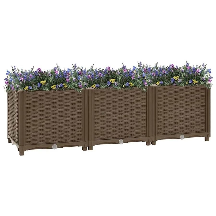 Furnicato Hochbeet aus Polypropylen in Braun, B/T/H: 120 x 40 x 38 cm - Bild 2