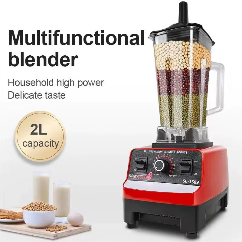 OWJHE 2-in-1 Standmixer mit 2000W für Smoothies, Eiscreme und Entsaften in Beige oder Rot - Bild 5