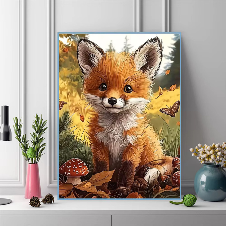 Momoart Diamant-Stickerei Fuchs Tier, DIY Malerei, Bastelbedarf - Bild 3