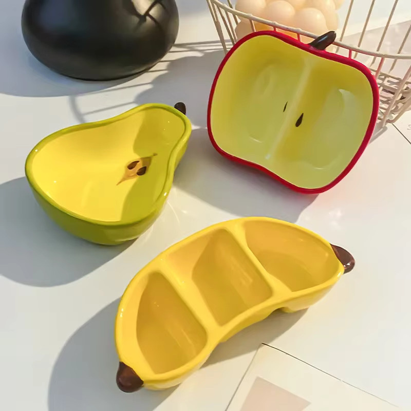 Keramik-Servierschale in Fruchtform für Obst, Snacks und Gewürze - Bild 1