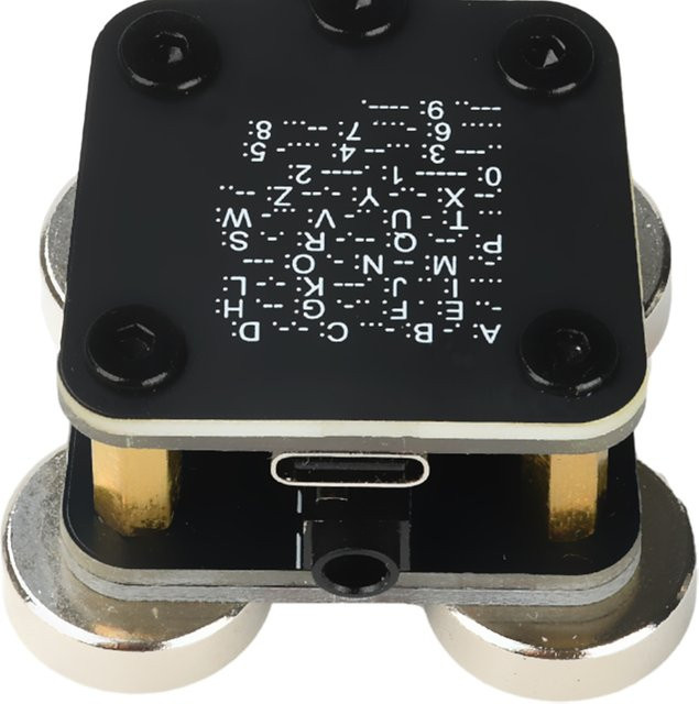 DIY NOW CW Keyer Automatischer Trainer mit PCB und 4Nd-Magnetbasis, Doppelpaddel-Morseschlüssel für Amateurfunkübungen in Schwarz - Bild 1