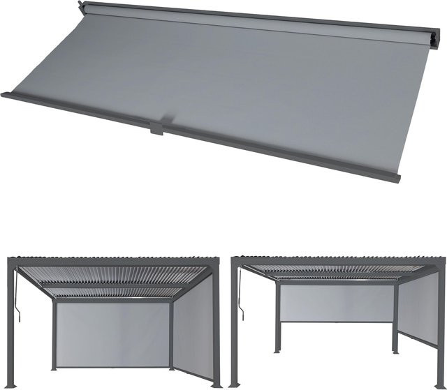 MCW Ersatzseitenwand für Pergola und Pavillon L41, Stoff/Textil, B x B: 3 x 3 m, Anthrazit - Bild 1