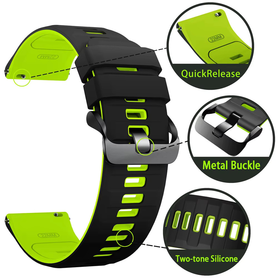 COROS Uhrenarmband Silikon, 22 mm, Schwarz - Bild 5