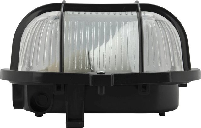 e2 elektro LED-Ovalleuchte mit Kunststoffkorb in Schwarz, B/T/H: 18,5 x 12,5 x 11 cm - Bild 1