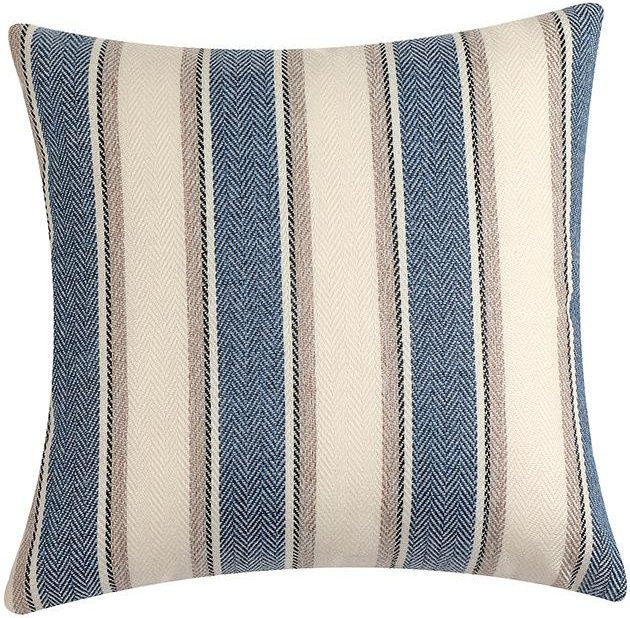 JMG Clothing Gestreifte Kissenbezüge in Blau mit Fischgrätenstruktur für rustikale Wohnkultur, B/H: 45 x 45 cm - Bild 1