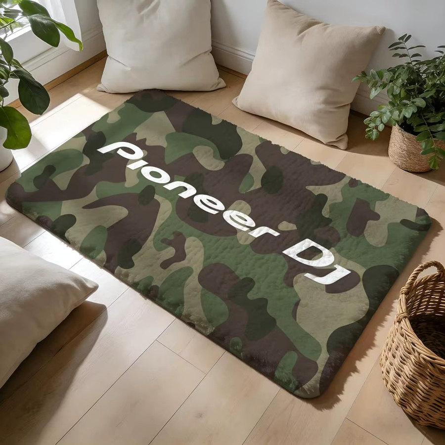 DJ Pioneers DJ Pro Bodenmatte aus Flanell, rutschfester Teppich in White/Multicolour, B/T: 60 x 40 cm - Bild 3