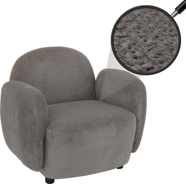 MCW Polstersessel P33 Lounge- und Cocktailsessel aus Chenille in Hellgrau mit Armlehnen und Holzgestell - Bild 1