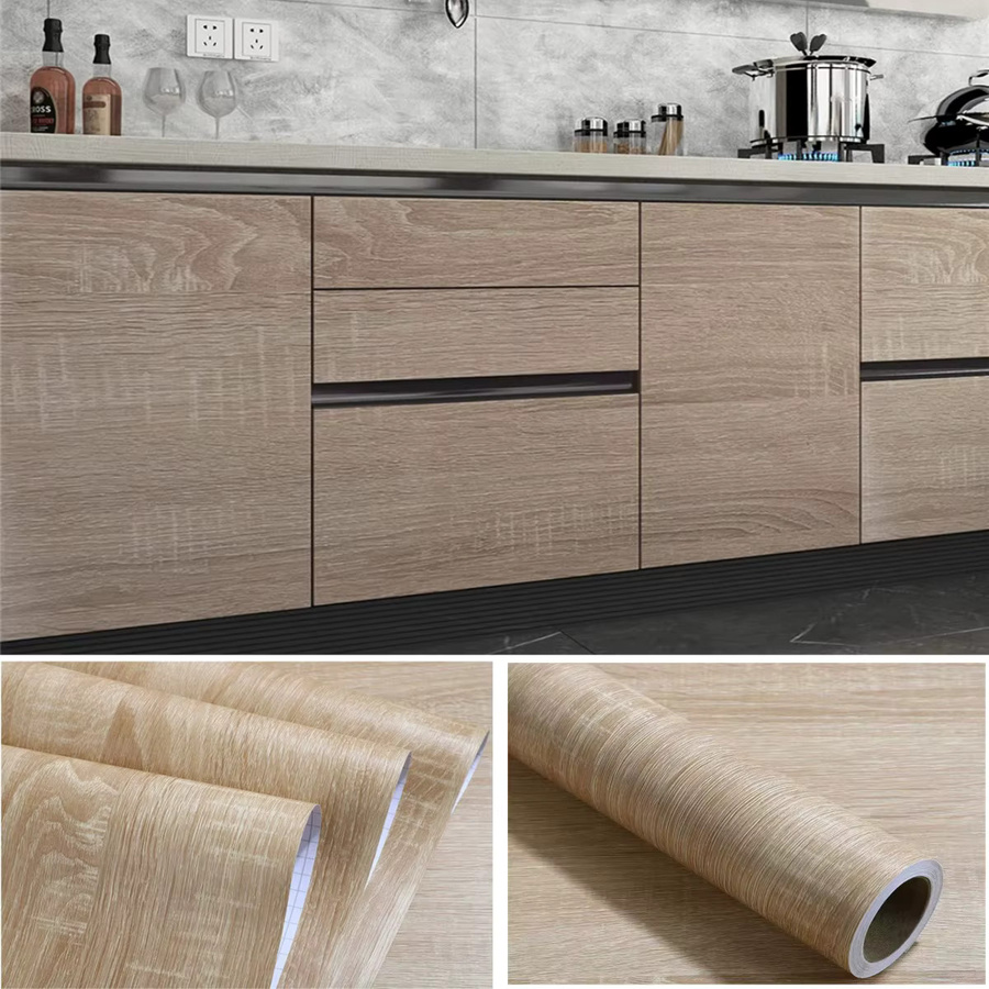 Selbstklebende PVC-Möbelfolie mit Holzmaserung von Luck Amy, wasserdichte Dekorfolie für Tür, Schrank und Tisch - Bild 4