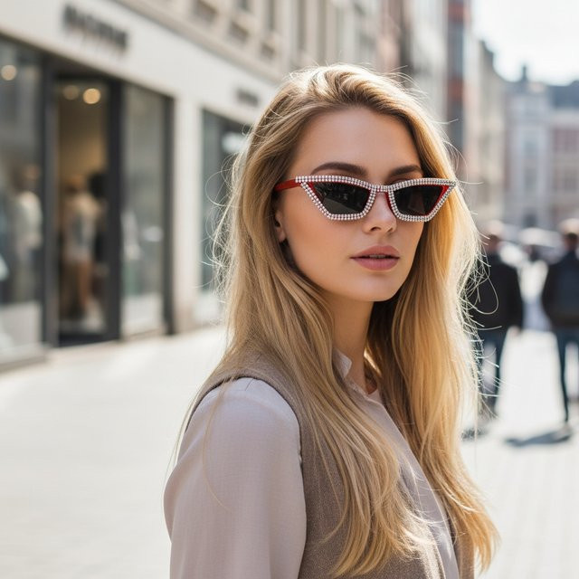 VABBON Sonnenbrille Cat Eye, Vollrand, Kunststoff, Unisex - Bild 1