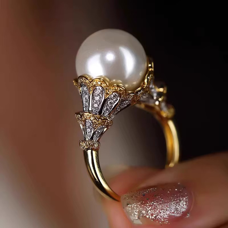 Huitan Damen-Ring, Bicolor, Perle, Zirkonia - Bild 2
