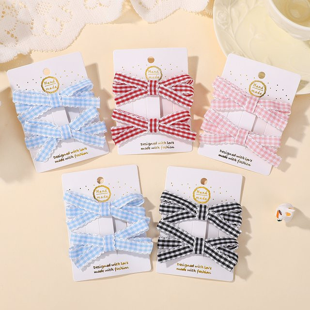 KIDS BOWS Haarspangen-Set mit gestreifter Schleife, 2-teilig, Damen - Bild 1