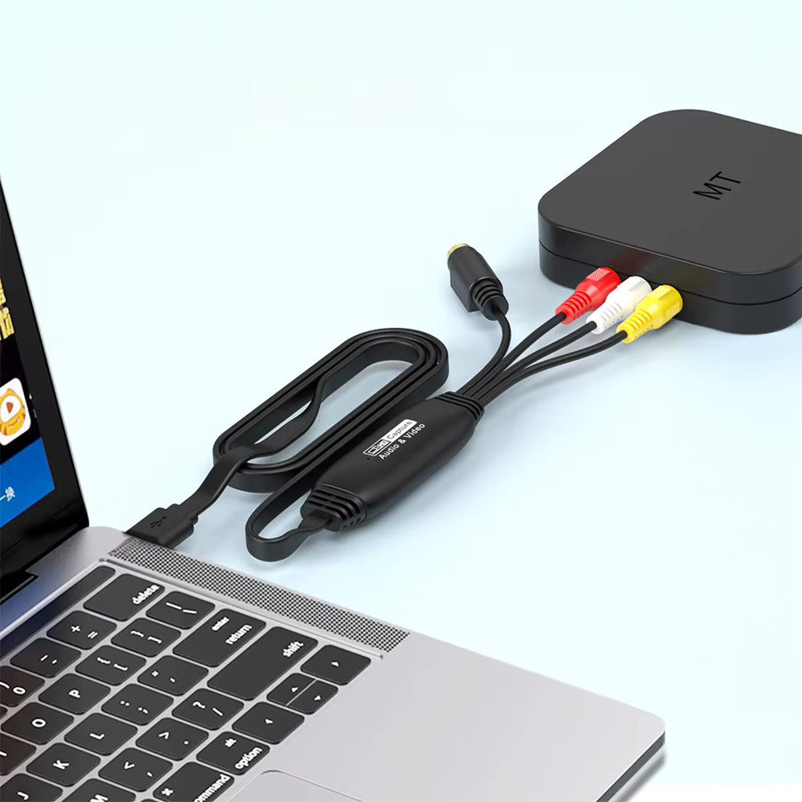 ALLOET RCA zu USB Videokonverter in Schwarz für die Videoaufnahme von VHS, TV und DVD am PC - Bild 3