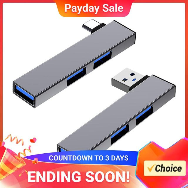 APWIKOGER 3-in-1 USB-C Dockingstation mit 3 USB 3.0 Anschlüssen, 5,0 Gbit/s, Grau - Bild 1