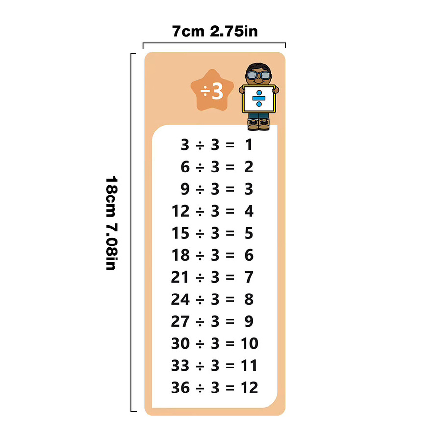 GSF Montessori Mathematik Lernwerkzeug Division Facts Charts und Division Table Cards in Mehrfarbig - Bild 2