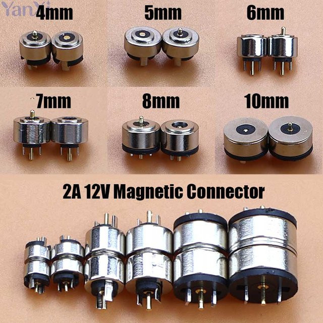 ChengHaoRan Hochstrom Magnet-Saugfeder Pogo-Pin DC-Magnetanschluss Stecker-Buchse-Sonde in Silber - Bild 1