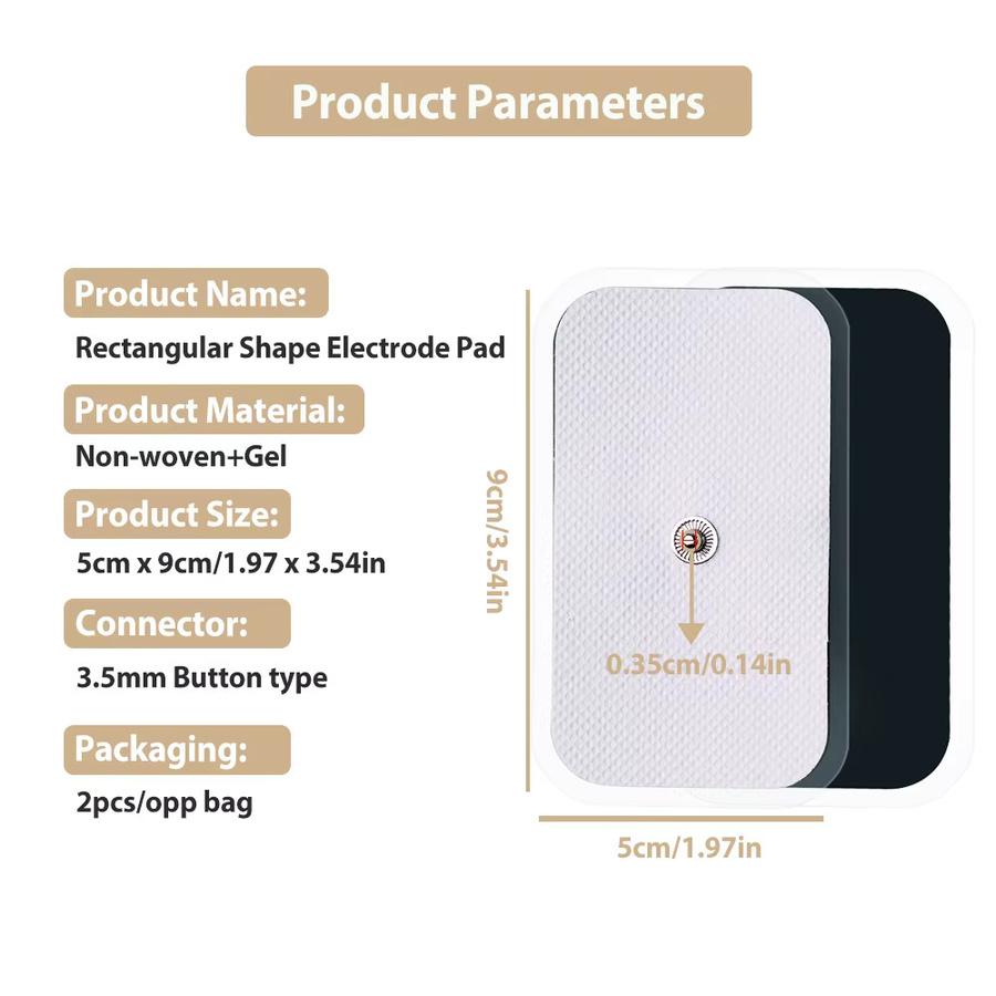 Raiuleko Elektrodenpads Gel-Pflaster für TENS und EMS zur Körpermassage, 5 x 9 cm, 10 oder 20 Stück - Bild 2