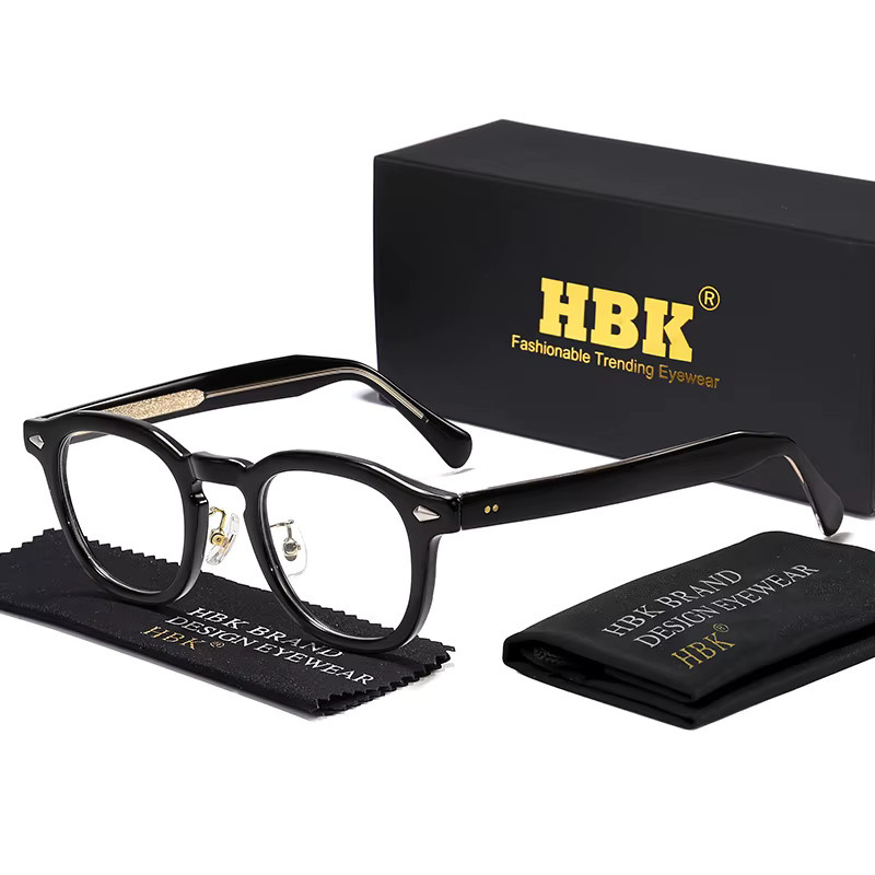 HBK Korrektionsbrille, rund, Vollrand, Tr90, schwarz, Unisex - Bild 1
