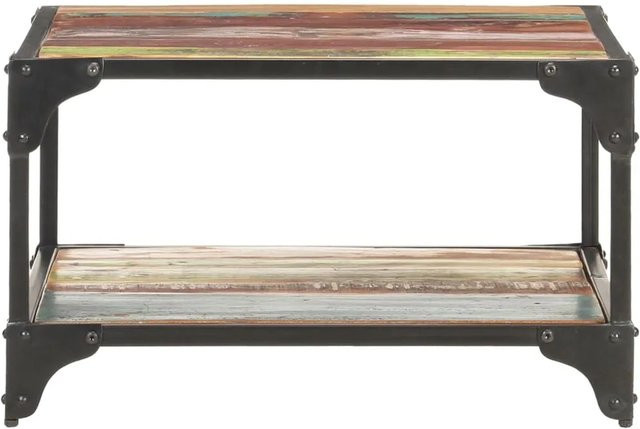 vidaXL Couchtisch aus Massivholz in Teak und Mango im Industrial Design, B/T/H: 60 x 60 x 35 cm - Bild 1