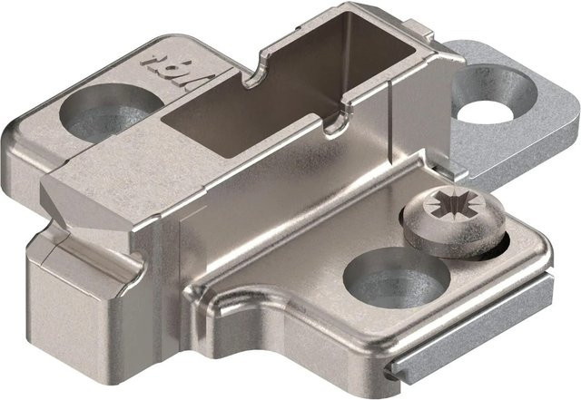 Blum Kreuzmontageplatte Clip Zink mit Systemschrauben und Distanz 6 mm in Silber - Bild 1