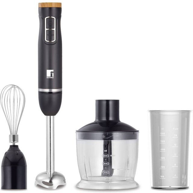 BERGNER Stabmixer-Set in Schwarz und Silber aus Edelstahl, B/H/L: 14,2 x 23,2 x 24,5 cm - Bild 1