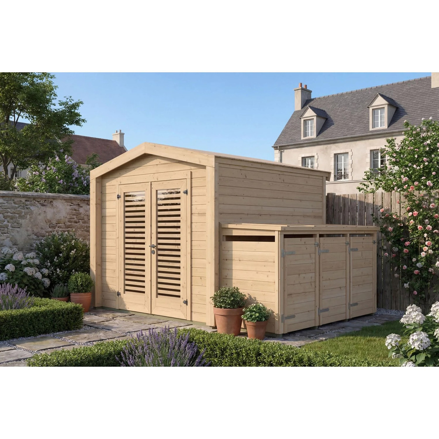 Weka Holz-Gartenhaus Killarney mit Satteldach in Braun, B: 351 cm, T: 263 cm, H: 241 cm - Bild 2