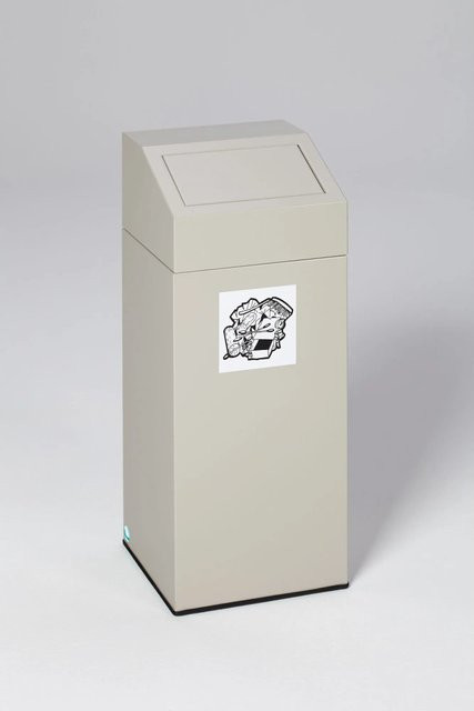 PROREGAL Wertstoffsammler Restmüll 47 Liter aus verzinktem Stahl in Grau, H x B x T: 79 x 32 x 32 cm - Bild 1