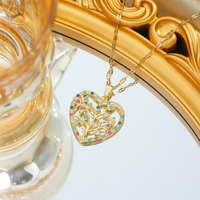 Wucifang Jewelry Halskette Liebesanhänger, beige, Damen - Bild 1