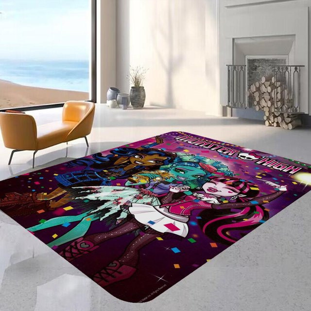 Karpetti M-Monster Cartoon Hochflormatte für Kinderzimmer und Wohnzimmer, Mehrfarbig, B x L: 60 x 40 cm - Bild 1
