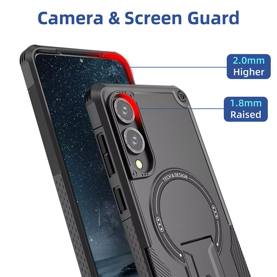 Handyhülle mit Halterung für Samsung Galaxy S26 S25 S24 S23 S22 Ultra S23 Plus A56 A36 A26 A16 A55 A25 A15 A05 A05S A35 A14 A54 5G in Blau und Schwarz - Bild 3
