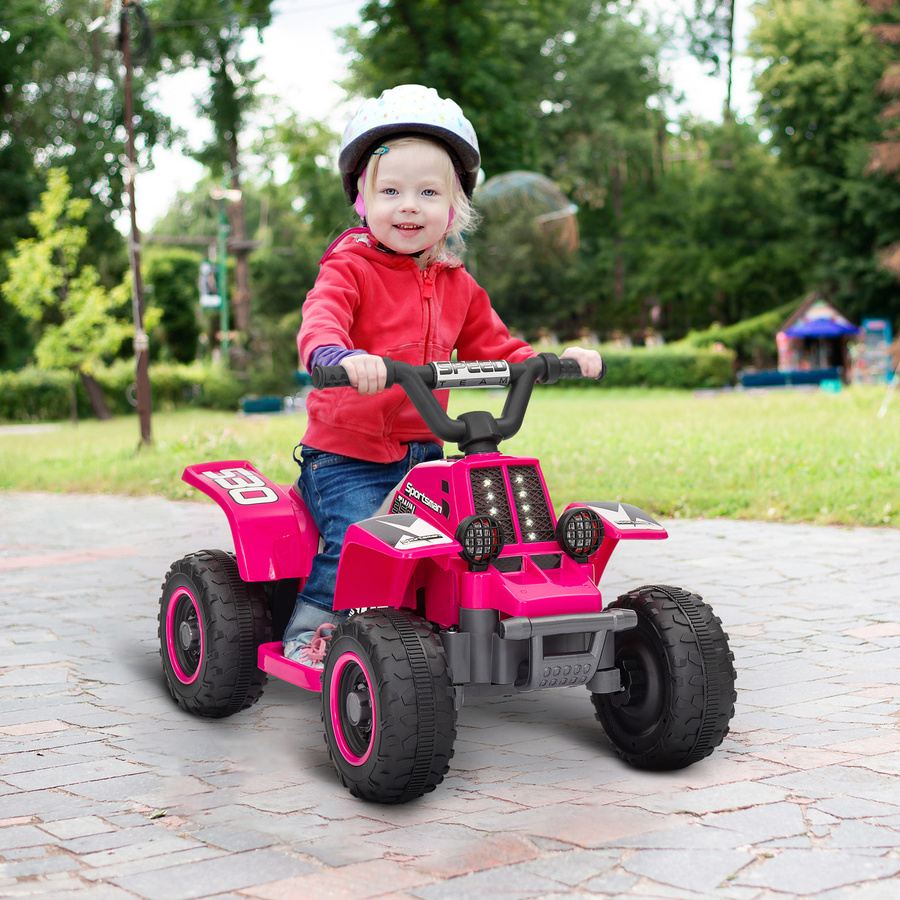 AIYAPLAY Elektro-Quad Kinderquad mit LED und Hupe Rosa Metall 1,5-3 Jahre - Bild 2