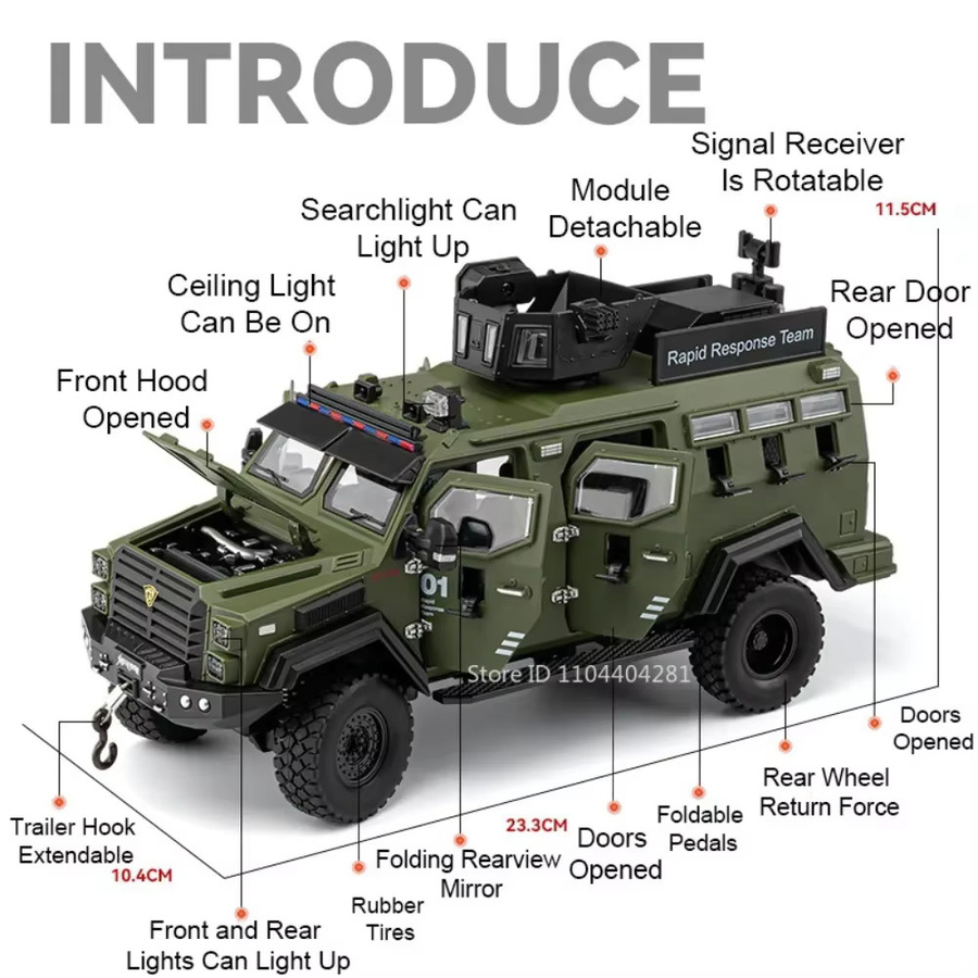 MAKEDA Sabertooth Diecast Modell, 1:24, Metall, mit Licht und Sound, ab 3 Jahre - Bild 1
