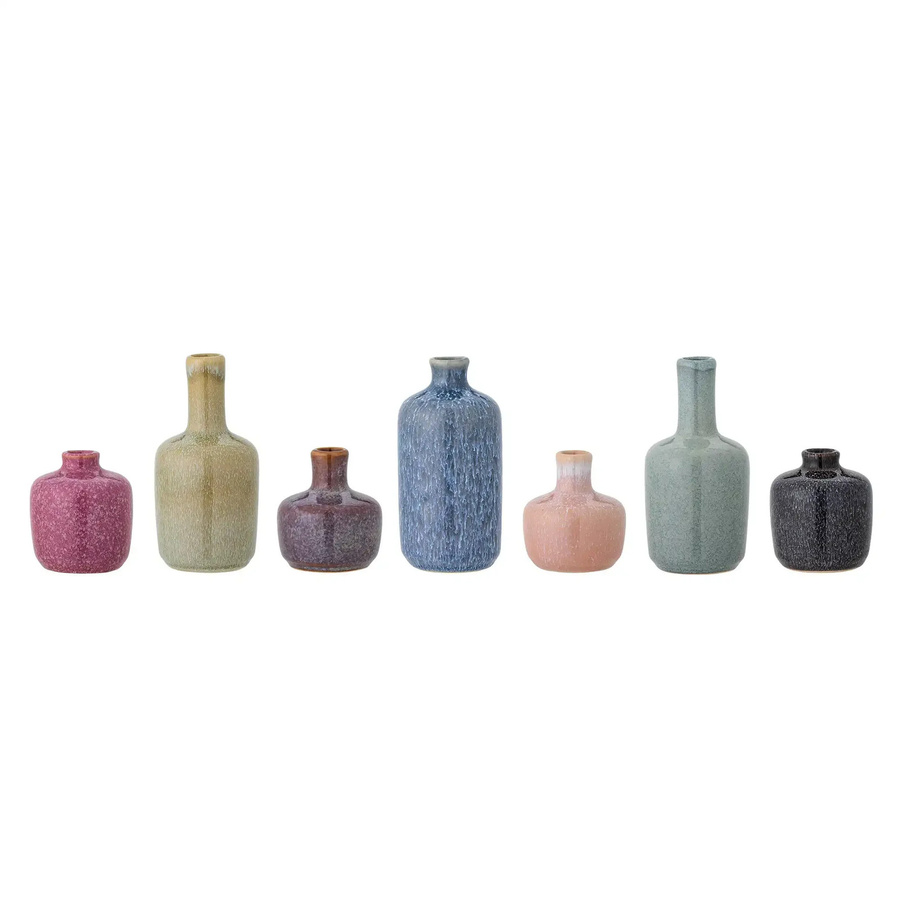 Bloomingville Keramik Vasen Maien Set aus 6 Stück in Grün und Multicolour im skandinavischen Design - Bild 1