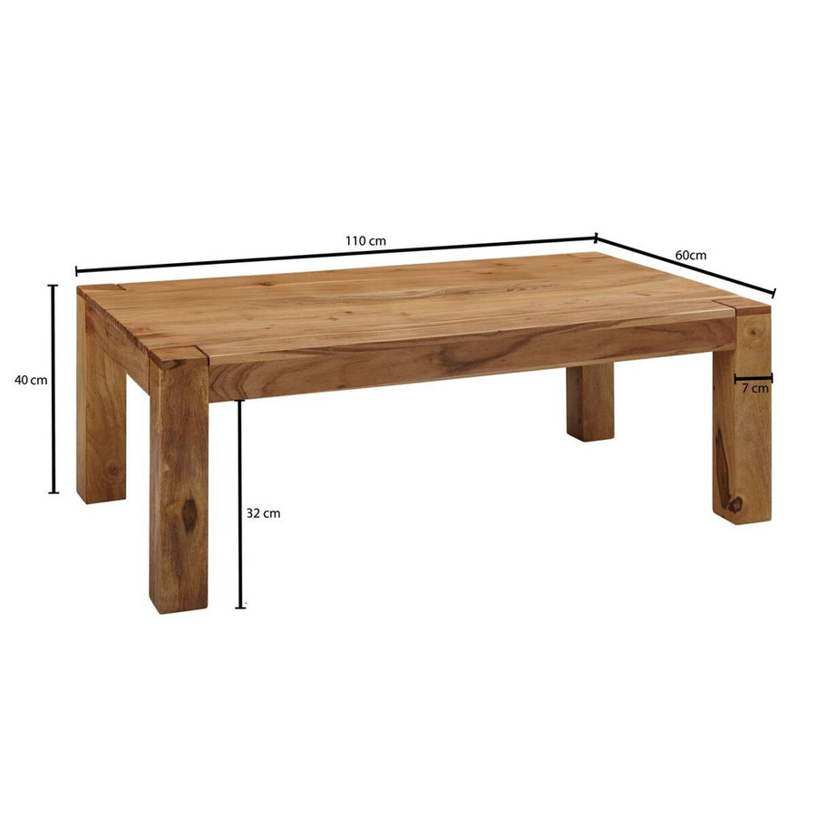 Wohnling Couchtisch aus Holz in Braun B/H/T: 110 x 40 x 60 cm - Bild 2