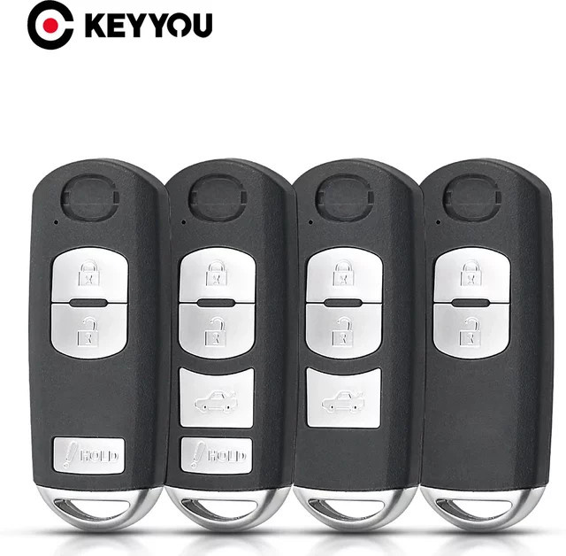 Keyyou Auto Fernbedienung Schlüssel Gehäuse für Mazda X-5, CX-5, Axela, Atenza, M3, M6 in Schwarz mit ungeschnittener Klinge - Bild 1