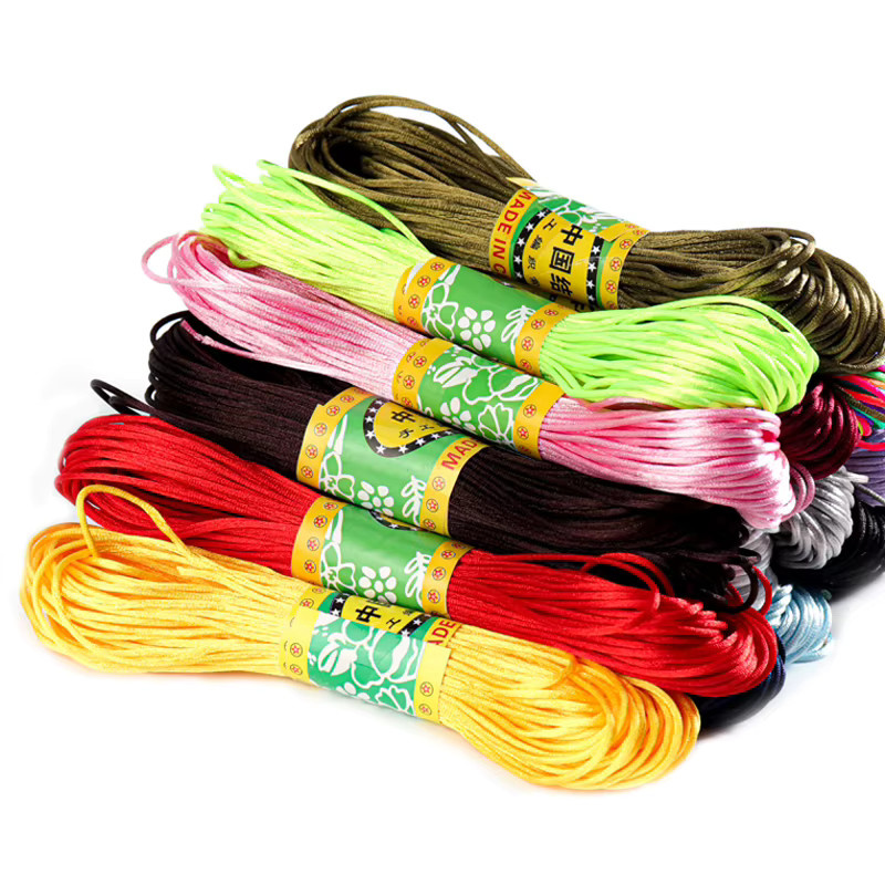 Chinesische Geknotete Seidenfaden Schnur, Mehrfarbig, 1,5/2mm, Nylon Satin - Bild 1