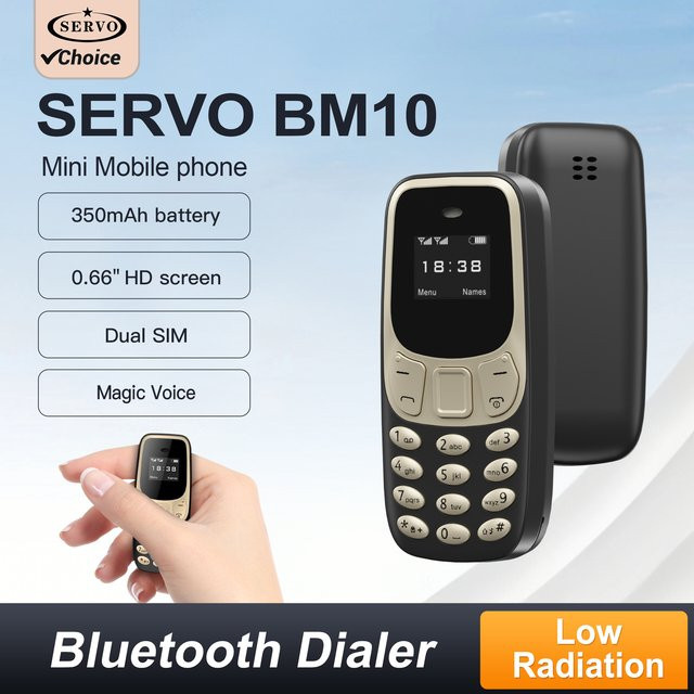 SERVO BM10 Mini-Mobiltelefon in Pink mit 2G GSM, Bluetooth und 2 SIM-Standby sowie MP3-Player - Bild 1