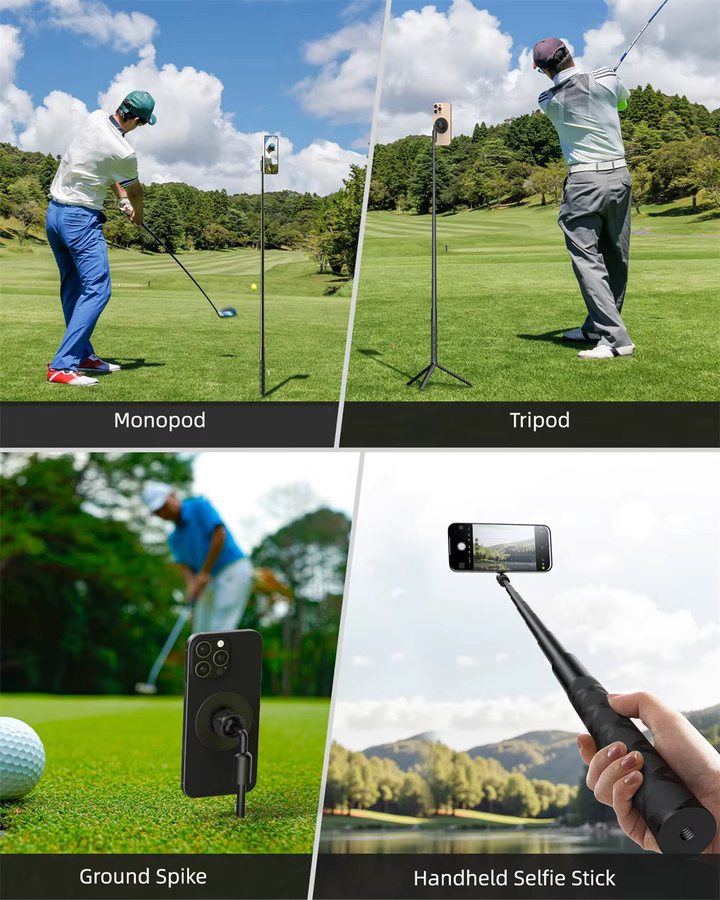 VRIG Magnetisches Golf Einbeinstativ aus Aluminium mit MagSafe für iPhone, Schwarz - Bild 2