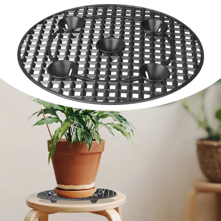 Schwarzer Pflanzenständer mit Untertasse für Terrasse und Deck, Höhe: 20 cm, 30 cm oder 40 cm - Bild 6