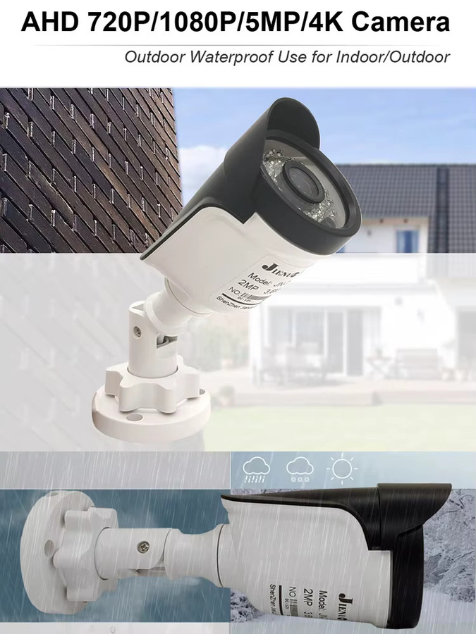 JIENUO AHD CCTV Sicherheitskamera mit 5MP Auflösung, 1080P High Definition, Infrarot NightVision, wasserdicht, Farbe: Weiß - Bild 5