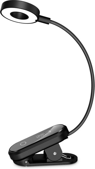 Tragbare Tech-Protect LL100 LED-Clip-Lampe mit Akku, Schwarz - Bild 1