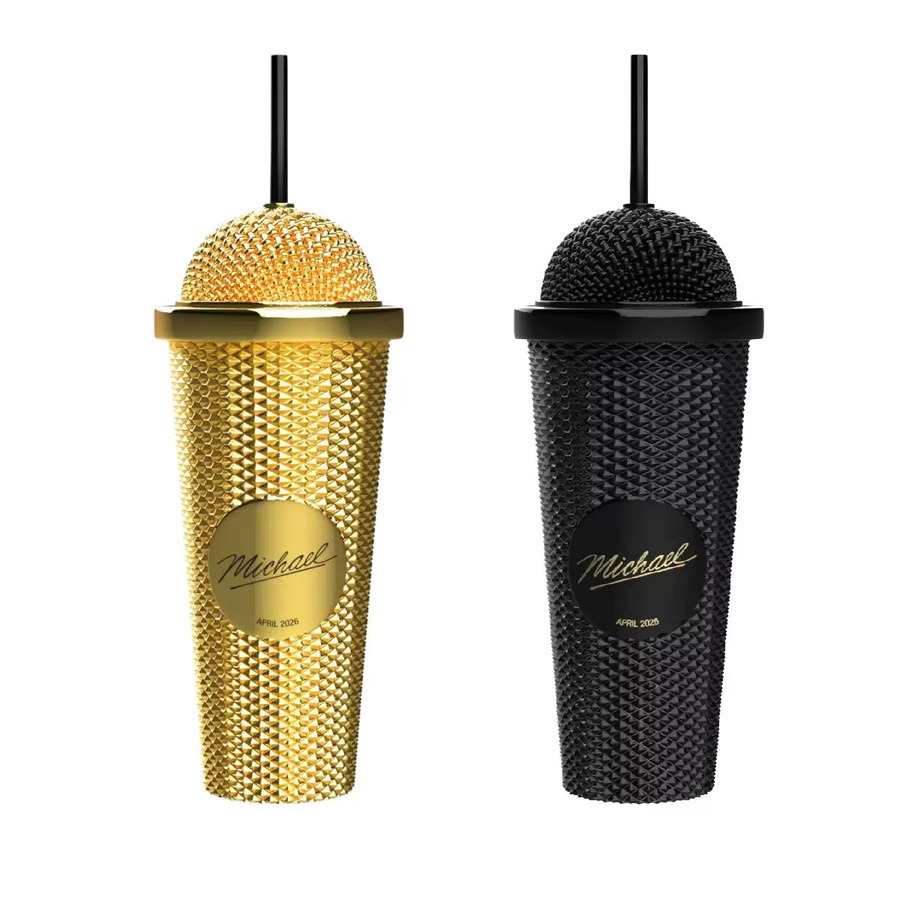 Bandai Michael Jackson Superstar Schwarzer Fedora-Hut Trinkbecher Tumbler aus Stroh - Bild 2
