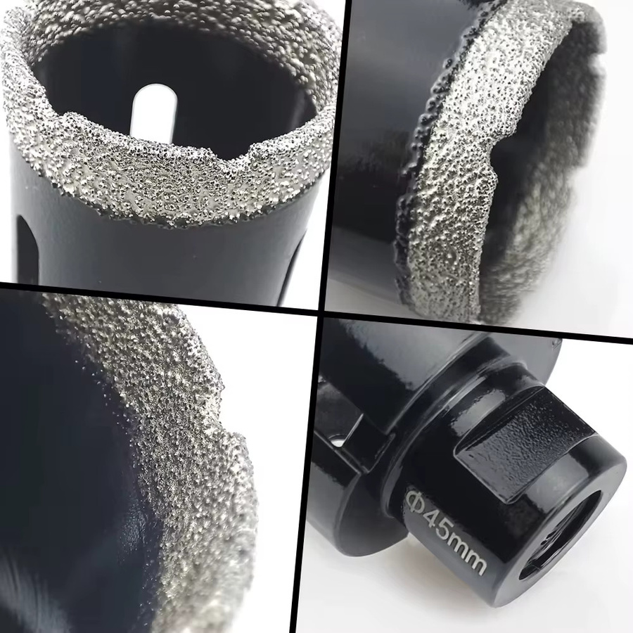 SHENSEN Diamant Lochsäge Set M14 Gewinde, vakuumgelötete Bohrkern Bits für Porzellanfliesen, Granit und Marmor, Schwarz, 6,0 mm - Bild 3