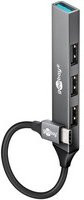 Goobay Slim 4-Port USB-Hub, USB-C auf USB-A, USB 3.2 Gen1, Grau - Bild 1