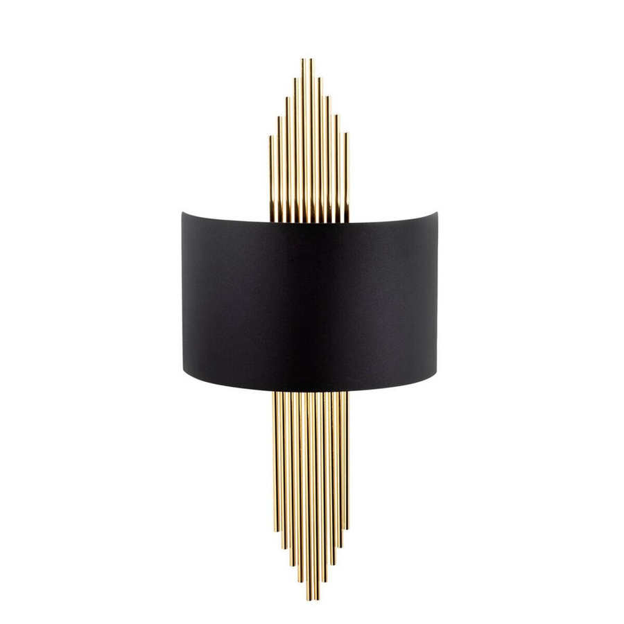 Opviq Wandleuchte Ring in Gold und Schwarz aus Metall mit E27 Fassung, B/H/T: 10 x 22 x 10 cm - Bild 3