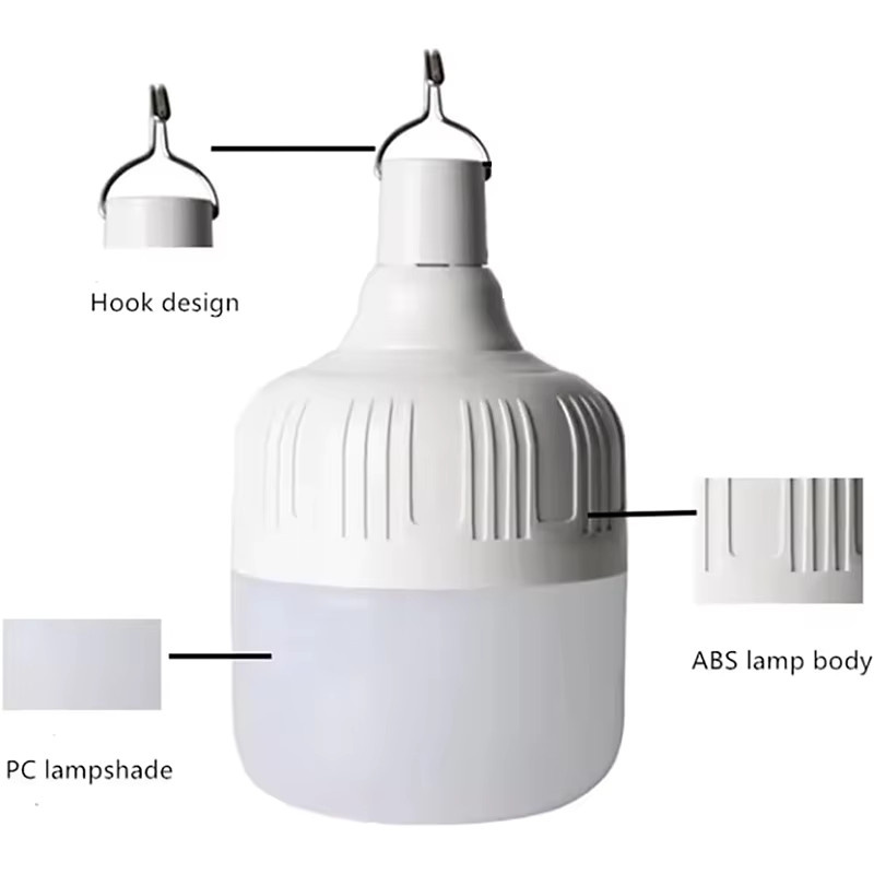 VENUSWING Tragbare Solar-LED-Laterne in Weiß mit USB-Ladefunktion und Aufhängung für Garten und Camping - Bild 2