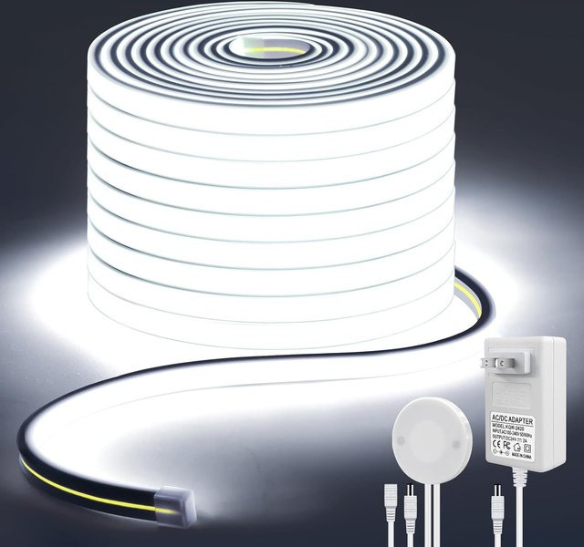 Gyarfas COB LED Neon Streifen mit Bewegungssensor und Touch-Dimmer, Warmweiß, Wasserdichtes Silikon Lichtband für Schrank, Küche und Schlafzimmer, 24V - Bild 1