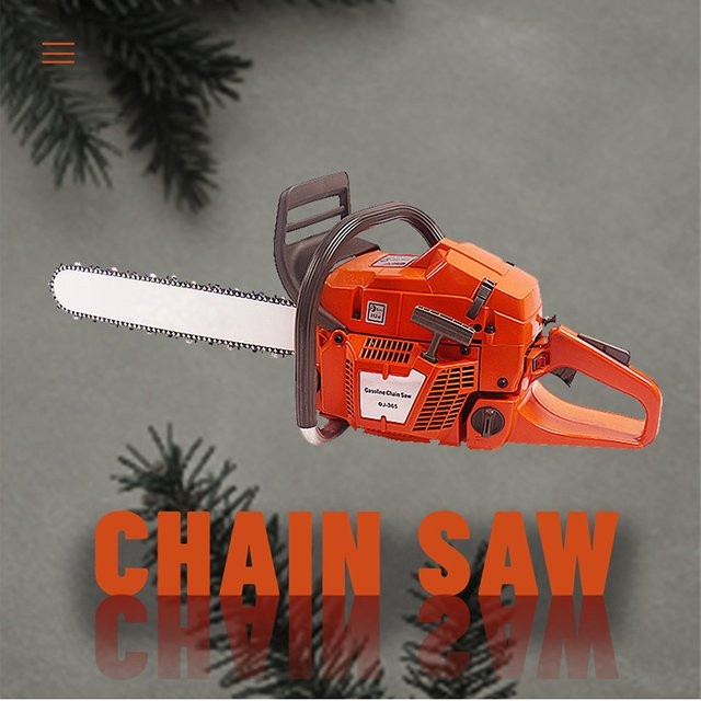 LZHZXY Benzin-Kettensäge mit 24-Zoll-Schwert, 2-Takt, 70,7 cm³, in Rot-Orange für Garten und Landwirtschaft - Bild 1