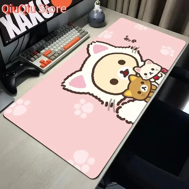Potdemiel Rilakkuma XXL Mauspad in Pink für Gaming und Büro - Bild 1